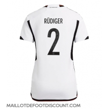 Maillot de football Réplique Allemagne Antonio Rudiger #2 Domicile Femme Mondial 2022 Manche Courte
