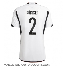 Maillot de football Réplique Allemagne Antonio Rudiger #2 Domicile Mondial 2022 Manche Courte
