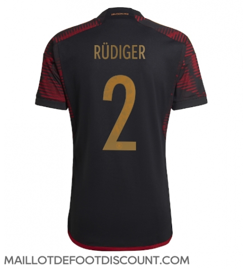 Maillot de football Réplique Allemagne Antonio Rudiger #2 Extérieur Mondial 2022 Manche Courte