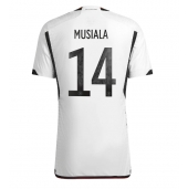 Maillot de football Réplique Allemagne Jamal Musiala #14 Domicile Mondial 2022 Manche Courte