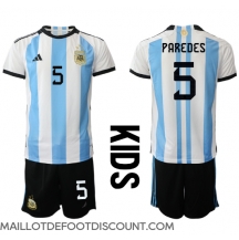 Maillot de football Réplique Argentine Leandro Paredes #5 Domicile Enfant Mondial 2022 Manche Courte (+ Pantalon court)