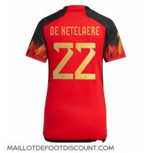 Maillot de football Réplique Belgique Charles De Ketelaere #22 Domicile Femme Mondial 2022 Manche Courte