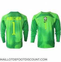 Maillot de football Réplique Brésil Alisson Becker #1 Gardien de but Extérieur Mondial 2022 Manche Longue