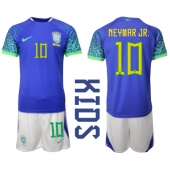 Maillot de football Réplique Brésil Neymar Jr #10 Extérieur Enfant Mondial 2022 Manche Courte (+ Pantalon court)