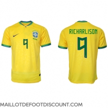 Maillot de football Réplique Brésil Richarlison #9 Domicile Mondial 2022 Manche Courte