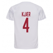 Maillot de football Réplique Danemark Simon Kjaer #4 Extérieur Mondial 2022 Manche Courte