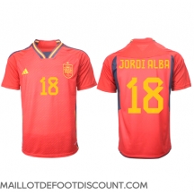 Maillot de football Réplique Espagne Jordi Alba #18 Domicile Mondial 2022 Manche Courte