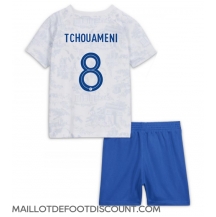 Maillot de football Réplique France Aurelien Tchouameni #8 Extérieur Enfant Mondial 2022 Manche Courte (+ Pantalon court)