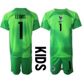 Maillot de football Réplique France Hugo Lloris #1 Gardien de but Extérieur Enfant Mondial 2022 Manche Courte (+ Pantalon court)