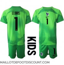 Maillot de football Réplique France Hugo Lloris #1 Gardien de but Extérieur Enfant Mondial 2022 Manche Courte (+ Pantalon court)