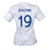Maillot de football Réplique France Karim Benzema #19 Extérieur Femme Mondial 2022 Manche Courte