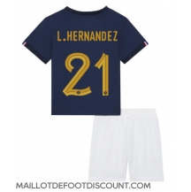 Maillot de football Réplique France Lucas Hernandez #21 Domicile Enfant Mondial 2022 Manche Courte (+ Pantalon court)