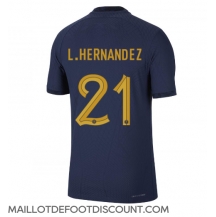 Maillot de football Réplique France Lucas Hernandez #21 Domicile Mondial 2022 Manche Courte