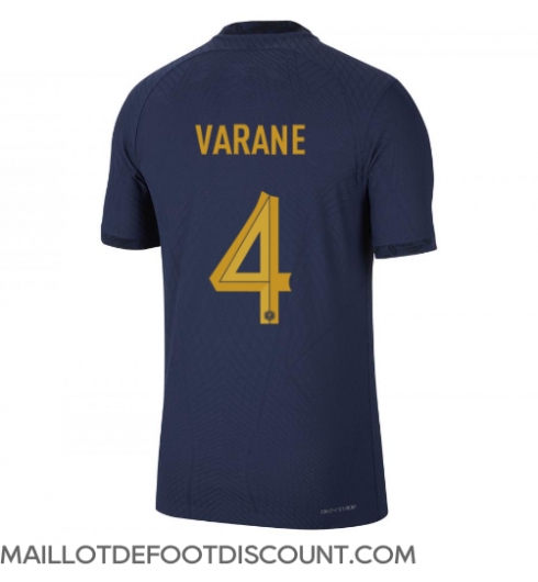 Maillot de football Réplique France Raphael Varane #4 Domicile Mondial 2022 Manche Courte