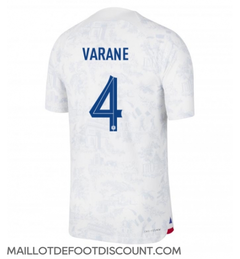 Maillot de football Réplique France Raphael Varane #4 Extérieur Mondial 2022 Manche Courte