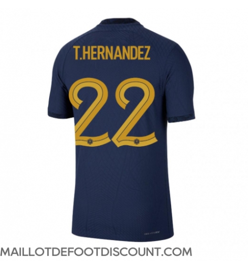 Maillot de football Réplique France Theo Hernandez #22 Domicile Mondial 2022 Manche Courte