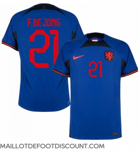 Maillot de football Réplique Pays-Bas Frenkie de Jong #21 Extérieur Mondial 2022 Manche Courte