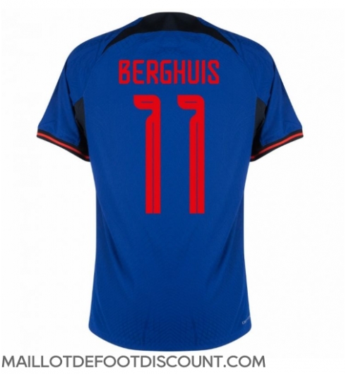 Maillot de football Réplique Pays-Bas Steven Berghuis #11 Extérieur Mondial 2022 Manche Courte