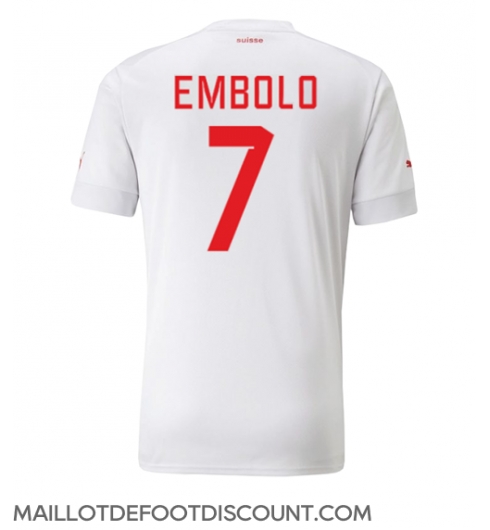 Maillot de football Réplique Suisse Breel Embolo #7 Extérieur Mondial 2022 Manche Courte