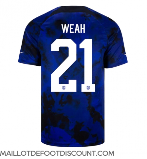 Maillot de football Réplique États-Unis Timothy Weah #21 Extérieur Mondial 2022 Manche Courte
