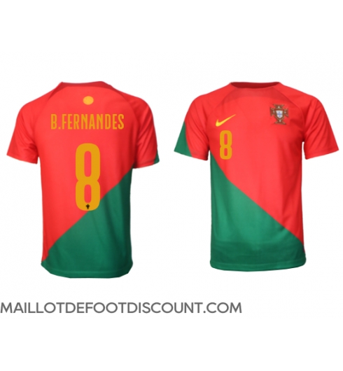 Maillot de football Réplique le Portugal Bruno Fernandes #8 Domicile Mondial 2022 Manche Courte