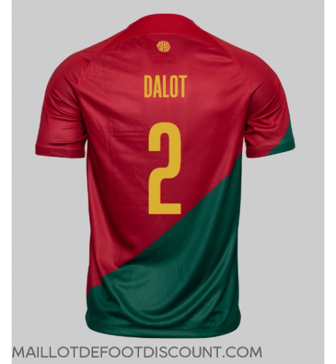 Maillot de football Réplique le Portugal Diogo Dalot #2 Domicile Mondial 2022 Manche Courte
