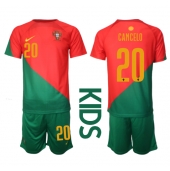 Maillot de football Réplique le Portugal Joao Cancelo #20 Domicile Enfant Mondial 2022 Manche Courte (+ Pantalon court)