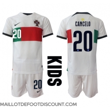 Maillot de football Réplique le Portugal Joao Cancelo #20 Extérieur Enfant Mondial 2022 Manche Courte (+ Pantalon court)