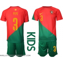 Maillot de football Réplique le Portugal Pepe #3 Domicile Enfant Mondial 2022 Manche Courte (+ Pantalon court)