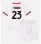 Maillot de football Réplique AC Milan Fikayo Tomori #23 Extérieur Enfant 2024-25 Manche Courte (+ Pantalon court)