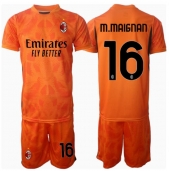 Maillot de football Réplique AC Milan Mike Maignan #16 Gardien de but Extérieur Enfant 2024-25 Manche Courte (+ Pantalon court)