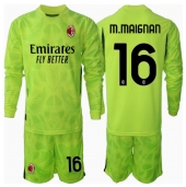 Maillot de football Réplique AC Milan Mike Maignan #16 Gardien de but Troisième Enfant 2024-25 Manche Longue (+ Pantalon court)