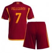 Maillot de football Réplique AS Roma Lorenzo Pellegrini #7 Domicile Enfant 2023-24 Manche Courte (+ Pantalon court)