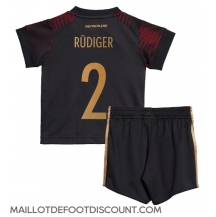 Maillot de football Réplique Allemagne Antonio Rudiger #2 Extérieur Enfant Mondial 2022 Manche Courte (+ Pantalon court)