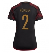 Maillot de football Réplique Allemagne Antonio Rudiger #2 Extérieur Femme Mondial 2022 Manche Courte