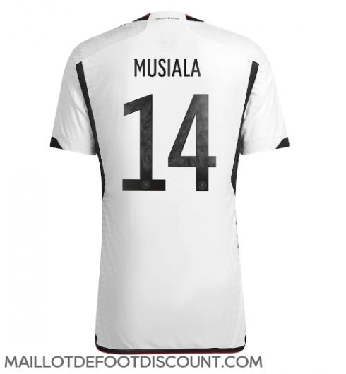 Maillot de football Réplique Allemagne Jamal Musiala #14 Domicile Mondial 2022 Manche Courte