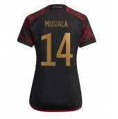 Maillot de football Réplique Allemagne Jamal Musiala #14 Extérieur Femme Mondial 2022 Manche Courte