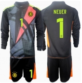 Maillot de football Réplique Allemagne Manuel Neuer #1 Gardien de but Domicile Enfant Europe 2024 Manche Longue (+ Pantalon court)