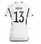 Maillot de football Réplique Allemagne Thomas Muller #13 Domicile Femme Mondial 2022 Manche Courte