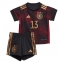 Maillot de football Réplique Allemagne Thomas Muller #13 Extérieur Enfant Mondial 2022 Manche Courte (+ Pantalon court)