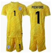 Maillot de football Réplique Angleterre Jordan Pickford #1 Gardien de but Extérieur Enfant Europe 2024 Manche Courte (+ Pantalon court)