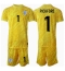 Maillot de football Réplique Angleterre Jordan Pickford #1 Gardien de but Extérieur Enfant Europe 2024 Manche Courte (+ Pantalon court)