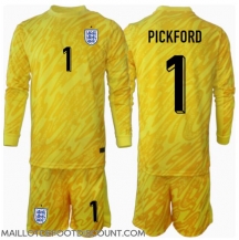 Maillot de football Réplique Angleterre Jordan Pickford #1 Gardien de but Extérieur Enfant Europe 2024 Manche Longue (+ Pantalon court)