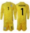 Maillot de football Réplique Angleterre Jordan Pickford #1 Gardien de but Extérieur Enfant Europe 2024 Manche Longue (+ Pantalon court)
