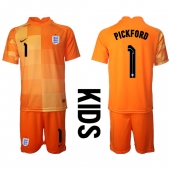 Maillot de football Réplique Angleterre Jordan Pickford #1 Gardien de but Extérieur Enfant Mondial 2022 Manche Courte (+ Pantalon court)