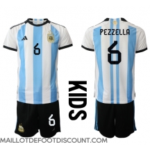 Maillot de football Réplique Argentine German Pezzella #6 Domicile Enfant Mondial 2022 Manche Courte (+ Pantalon court)