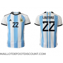 Maillot de football Réplique Argentine Lautaro Martinez #22 Domicile Mondial 2022 Manche Courte
