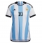 Maillot de football Réplique Argentine Lionel Messi #10 Domicile Femme Mondial 2022 Manche Courte
