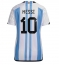 Maillot de football Réplique Argentine Lionel Messi #10 Domicile Femme Mondial 2022 Manche Courte