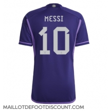 Maillot de football Réplique Argentine Lionel Messi #10 Extérieur Mondial 2022 Manche Courte